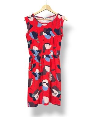 Boden Red, Blue and Pink Floral Print Dress 8R